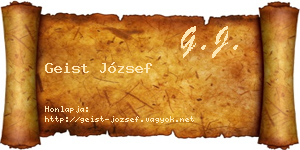 Geist József névjegykártya